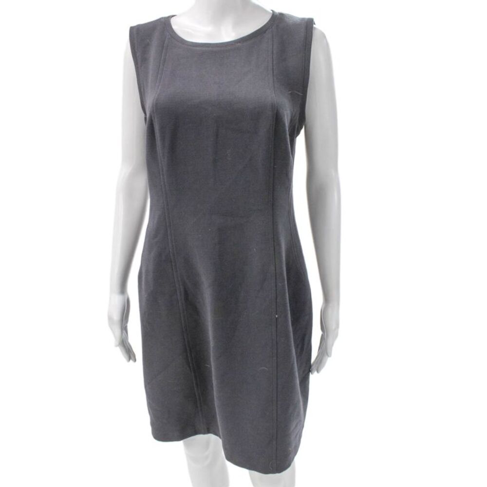 Jennifer Tattanelli Women Sheath Dress Gray Sleeveless Roundneck Knee Size 50